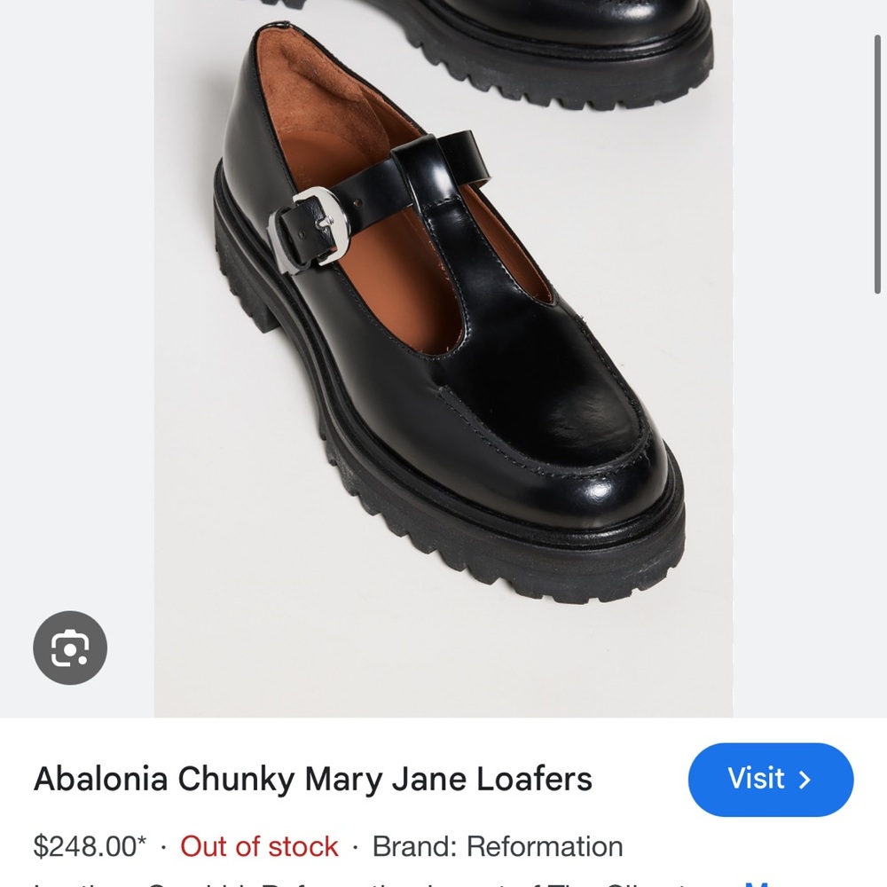 Reformation Black Mary Jane Loafers